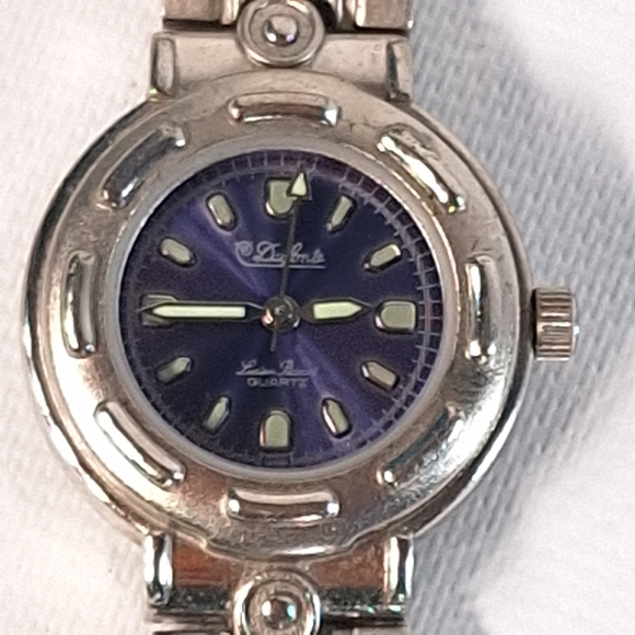 Dufonte Lucien Piccard Women's Watch Blue Silver Tone, New Battery - Picture 2 of 11